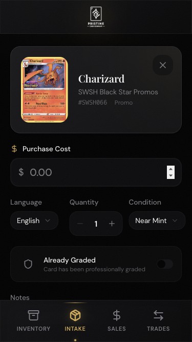 Intake form with quantity stepper